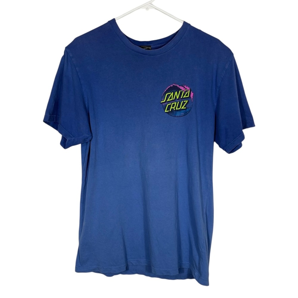 Santa Cruz Skateboards Blue Graphic Wave Logo T-Shirt Mens Short Sleeve
Size L